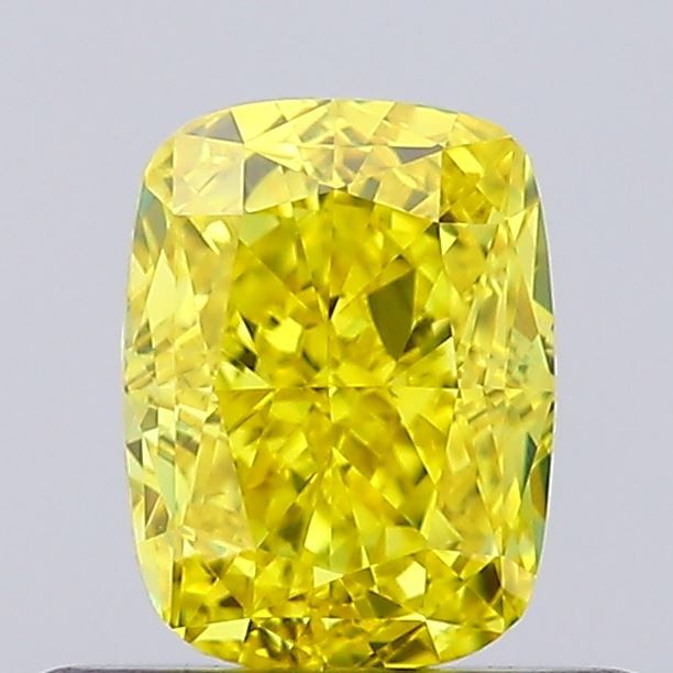 0.6 CT Fancy Vivid Yellow CUSHION BRILLIANT