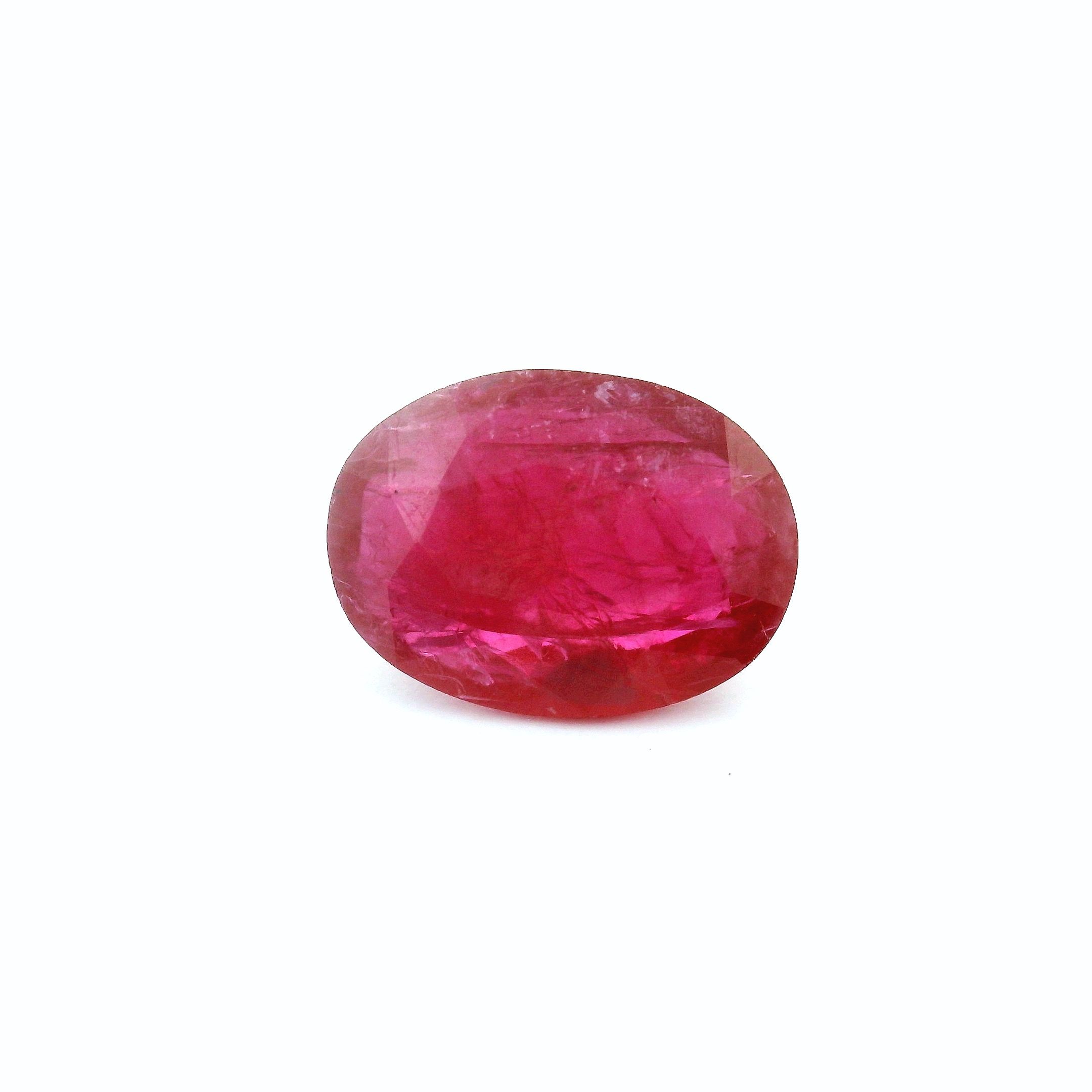 Rubin 2,84 ct, czerwony, szlif owalny