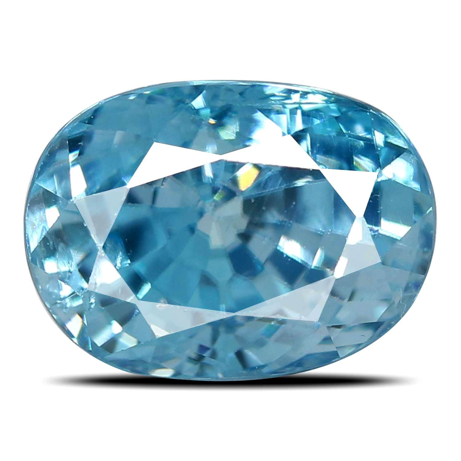 ZIRCON FACETED 4.26ct BLUE MI CAMBODIA NONE