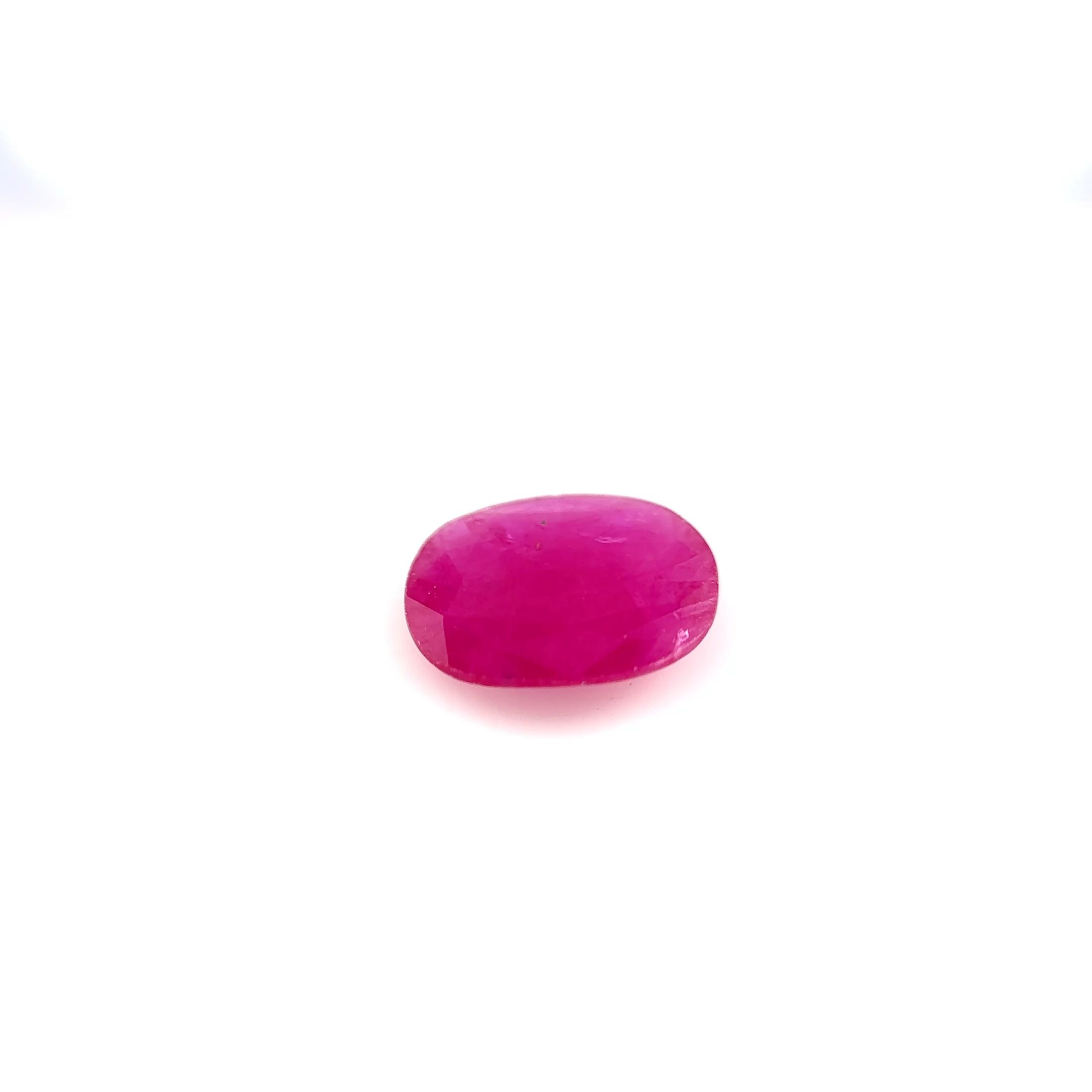 Rubin 1,50 ct, czerwony, szlif owalny