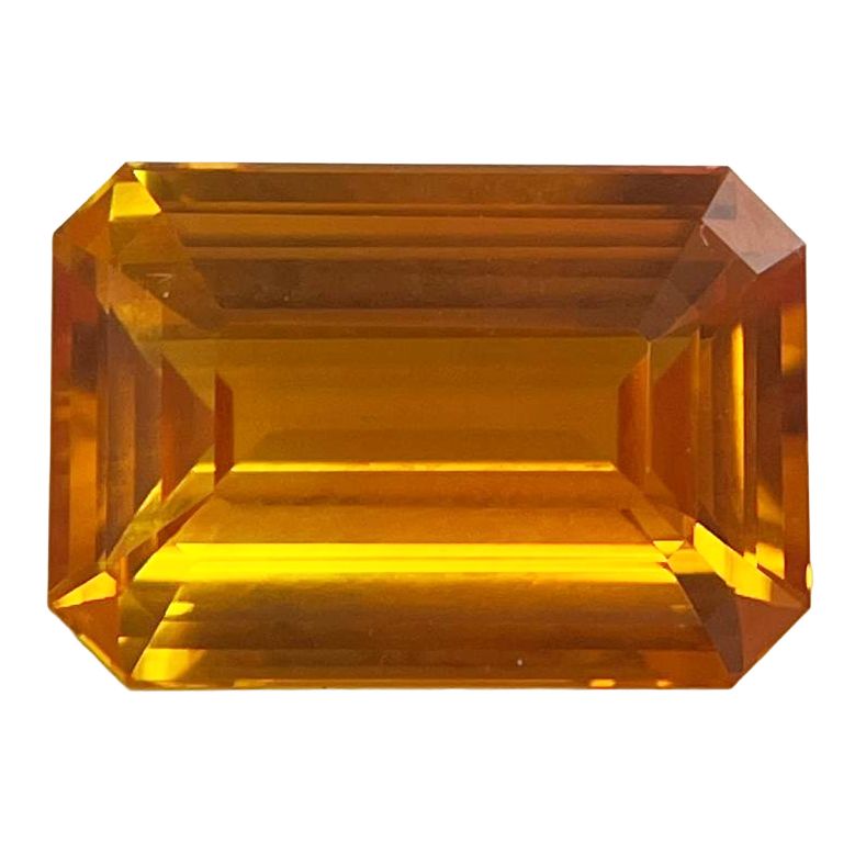 Szafir 5,60 ct, pomarańczowy, szlif szmaragdowy