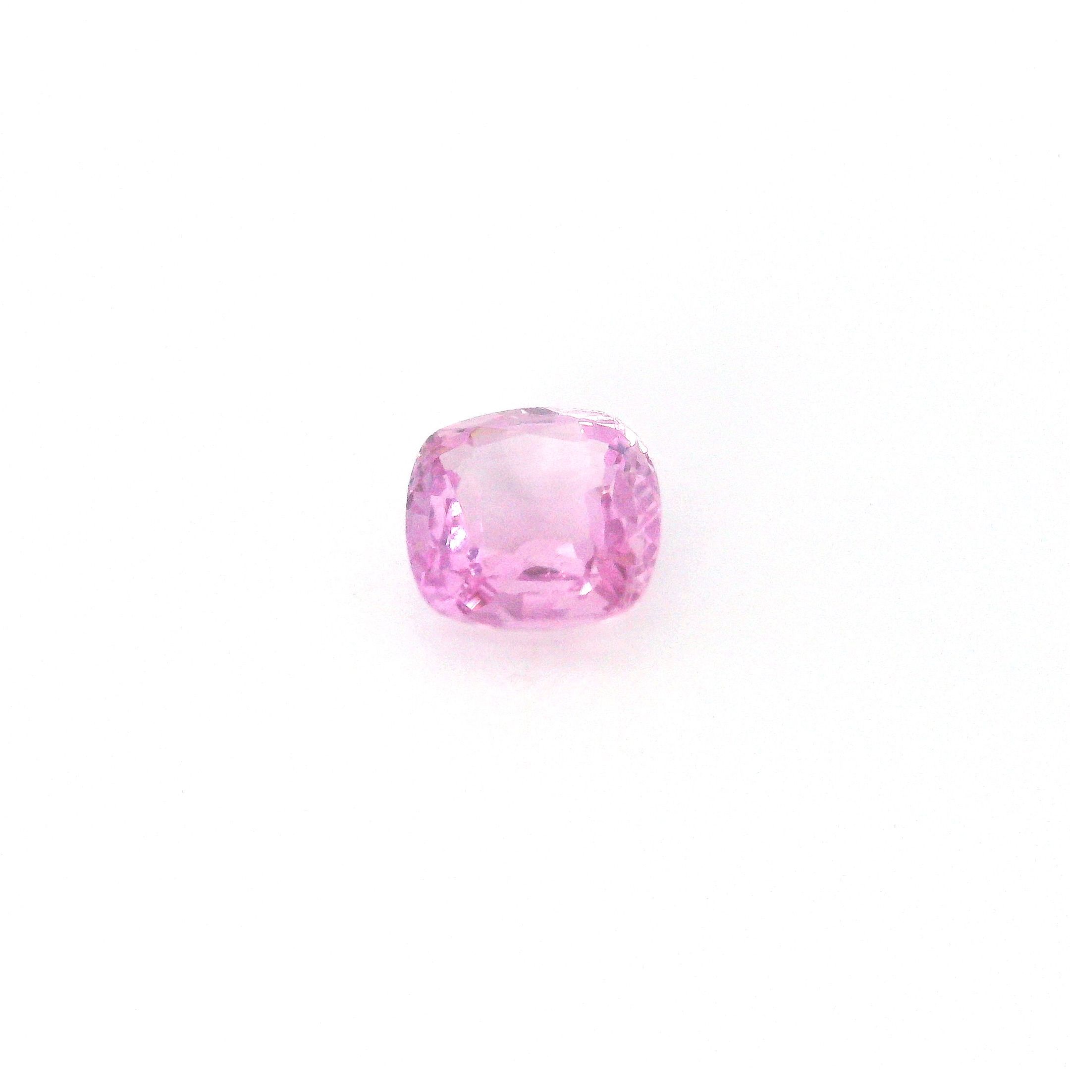 Szafir 1,45 ct, różowy, szlif cushion