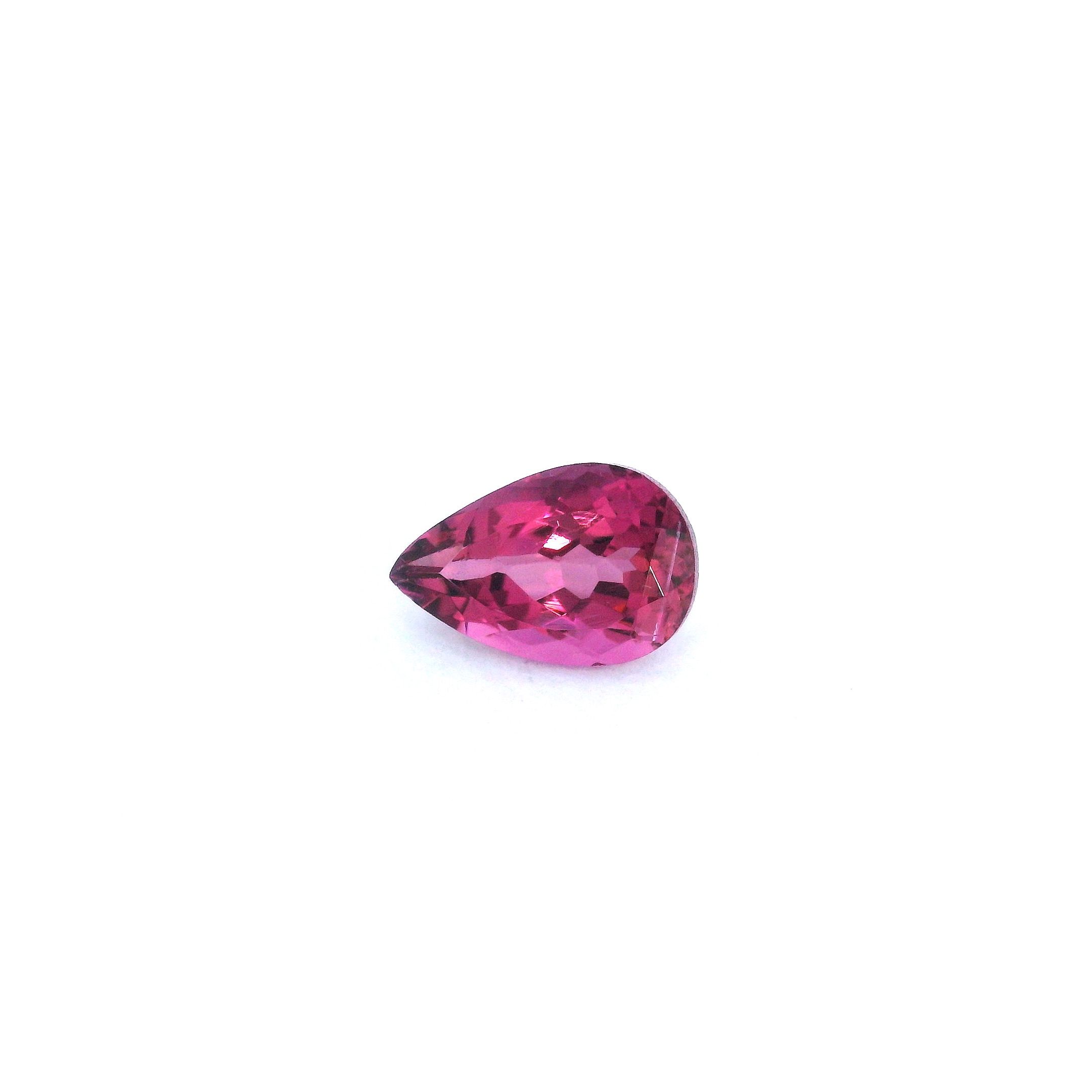 Turmalin 1,68 ct, różowy, szlif gruszka