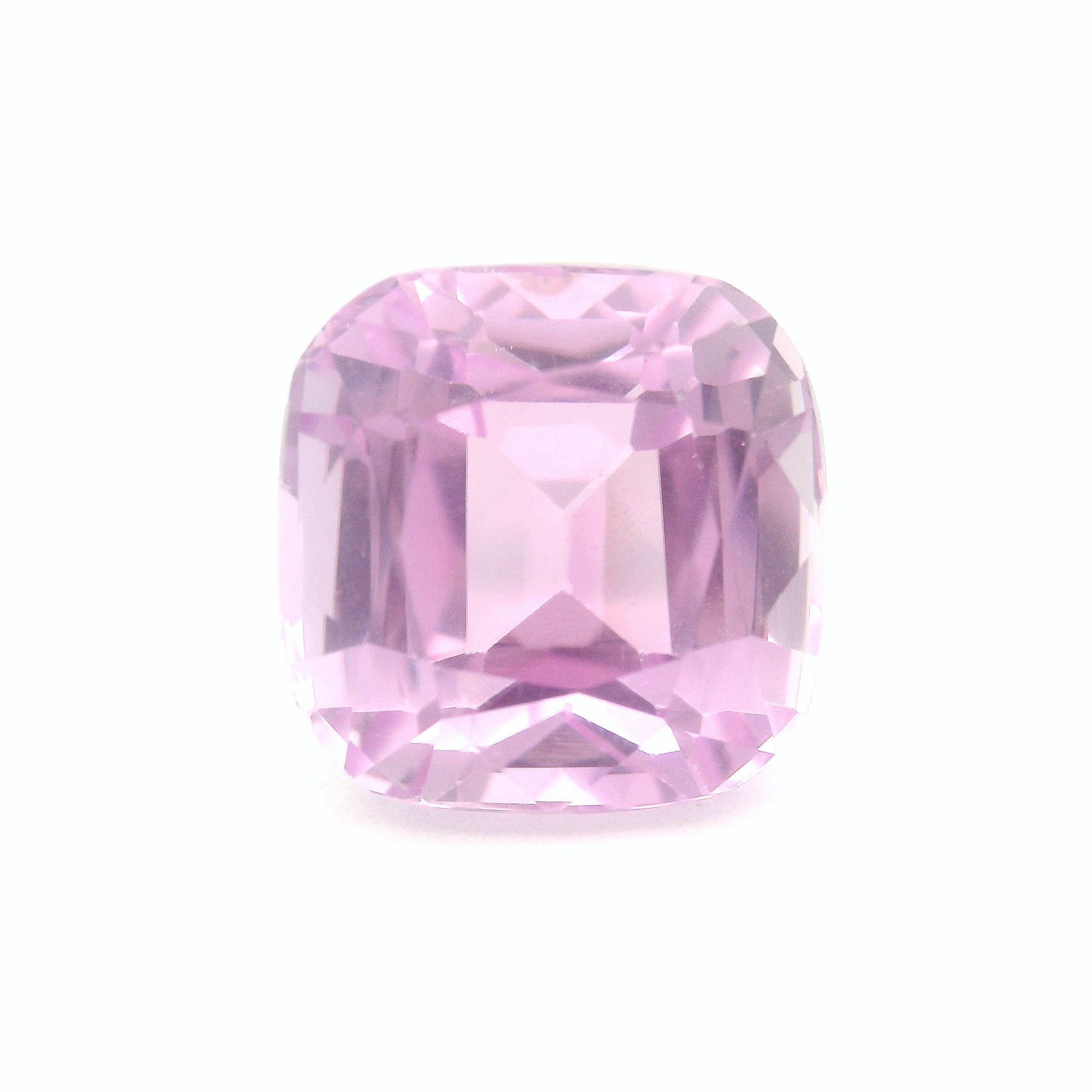 Kunzyt 10,32 ct, różowy, szlif cushion