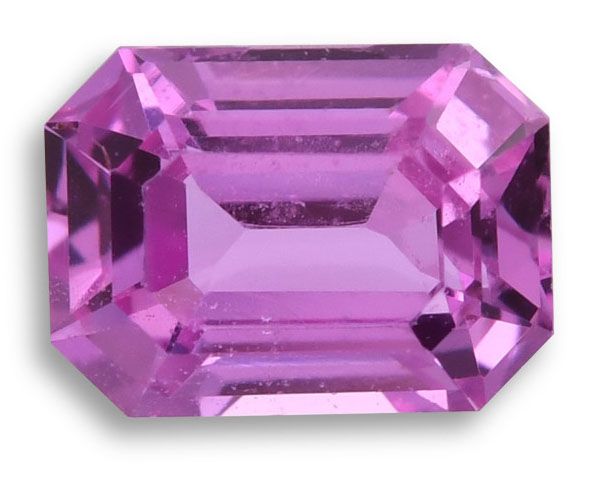Szafir 1,06 ct, różowy, szlif szmaragdowy