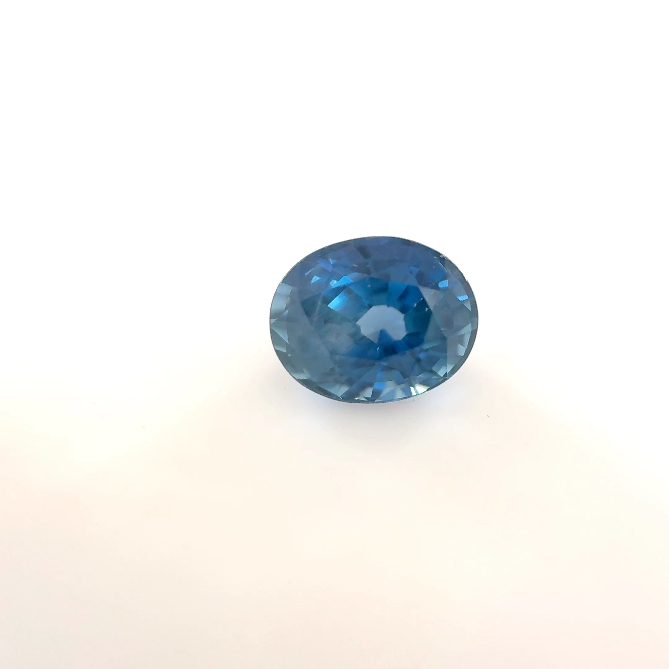 Szafir 1,11 ct, niebieski, szlif owalny