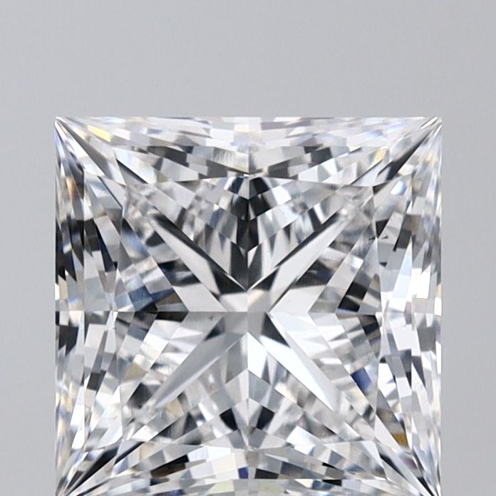 3.08-carat princess diamond with E color, null cut, and VS1 clarity.