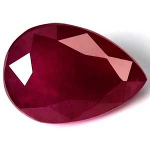 Rubin 3,08 ct, czerwony, szlif gruszka
