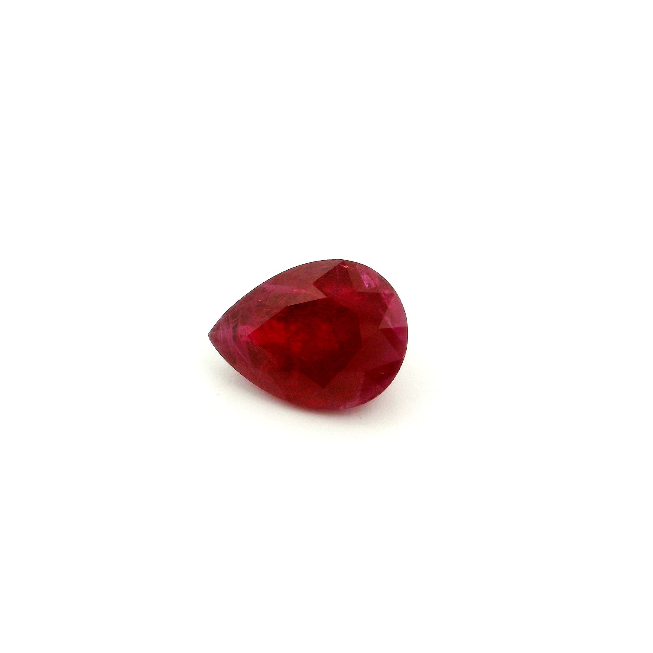 Rubin 2,70 ct, czerwony, szlif gruszka