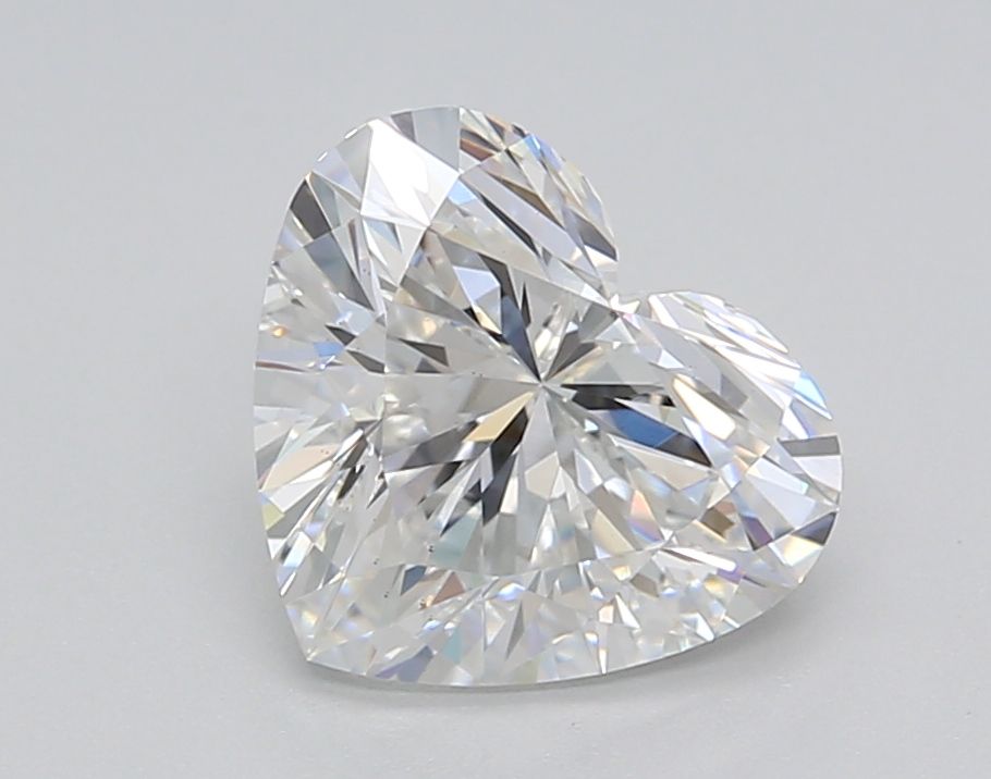 2.02-carat heart diamond with F color, null cut, and VS2 clarity.