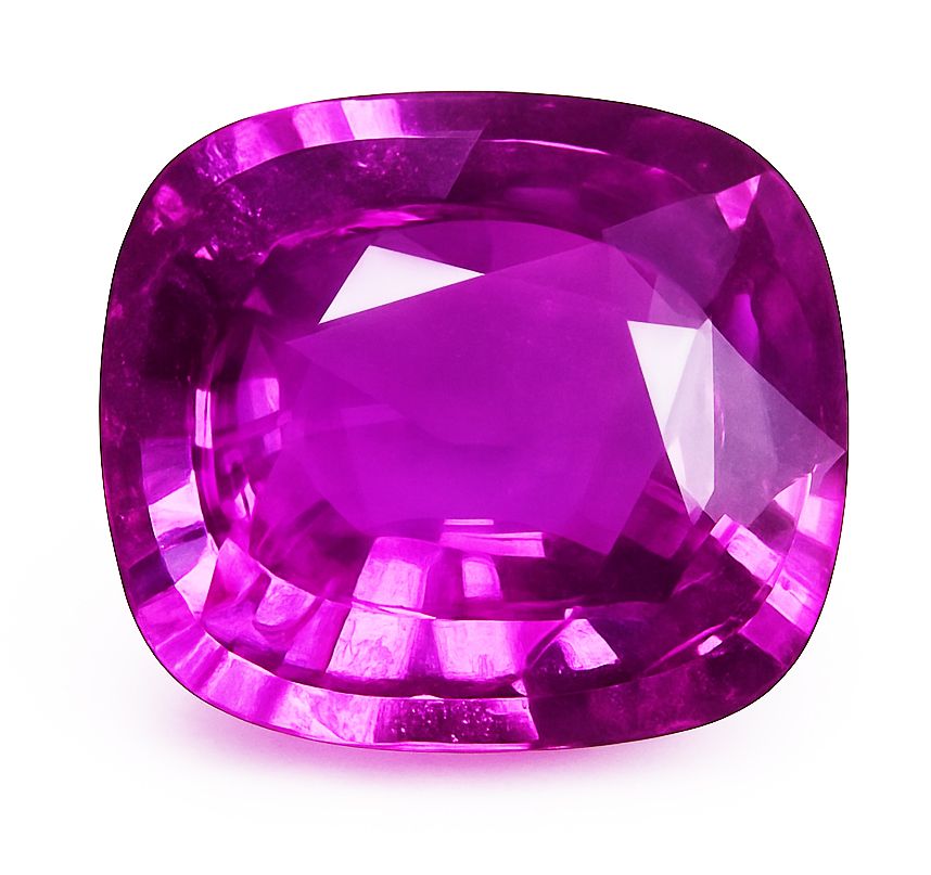 Szafir 6,08 ct, różowy, szlif cushion