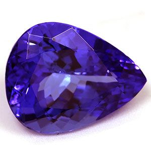 Tanzanit 3,28 ct, niebieski, szlif gruszka