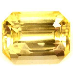 Szafir 6,94 ct, żółty, szlif szmaragdowy