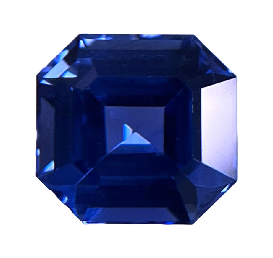 Szafir 3,45 ct, niebieski, szlif szmaragdowy