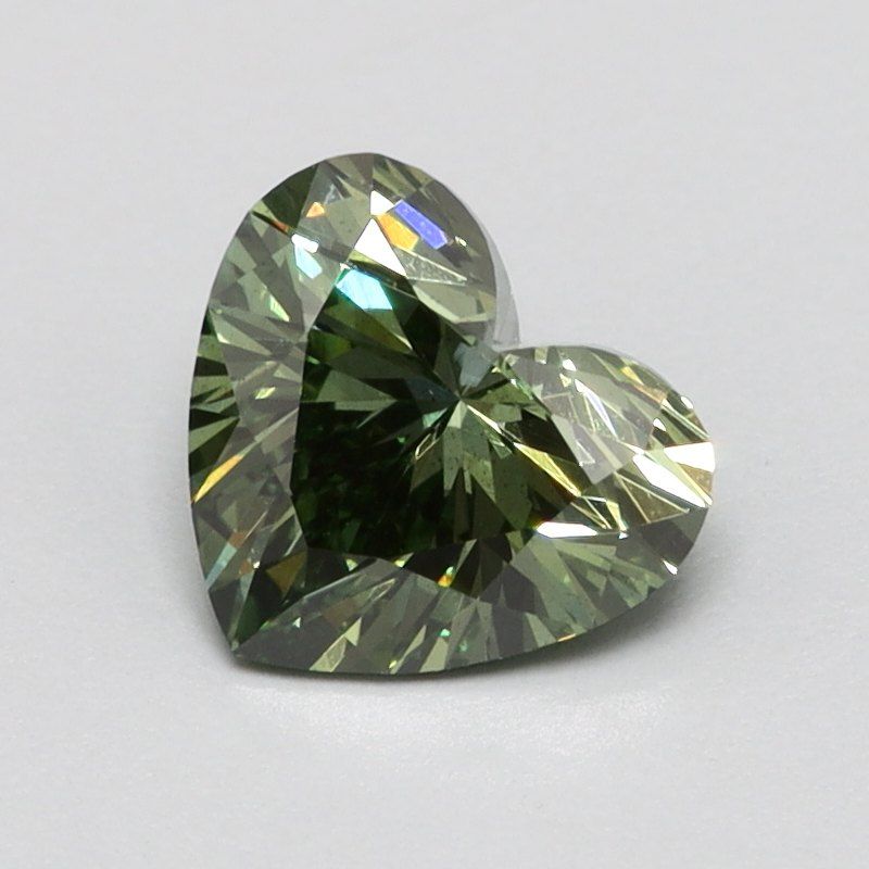 0.42 CT Fancy Vivid Green HEART