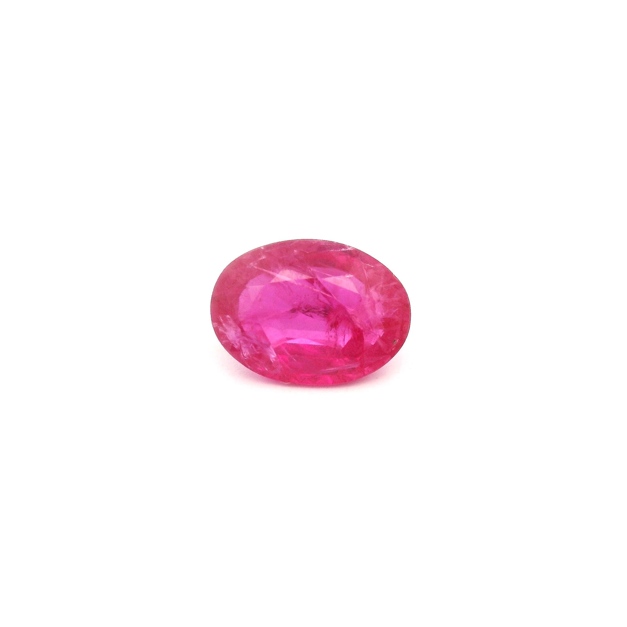 RUBY FACETED 1.3ct RED Medium intense MI MOZAMBIQUE HEATED