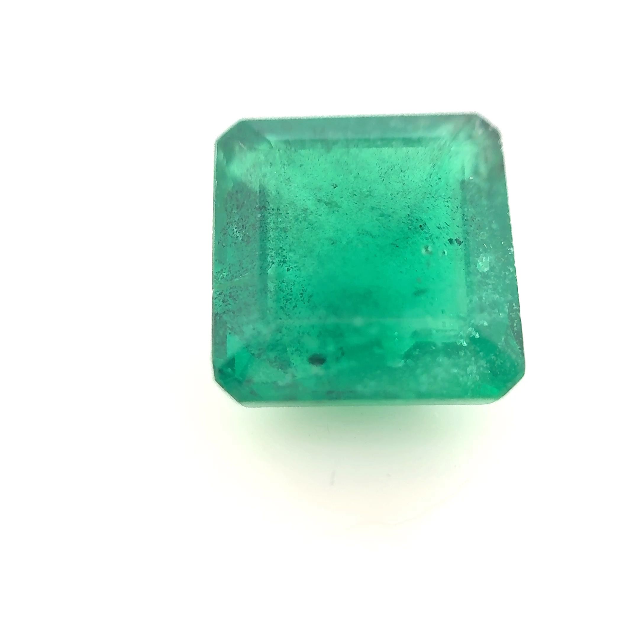 Szmaragd 3,99 ct, zielony, szlif asscher
