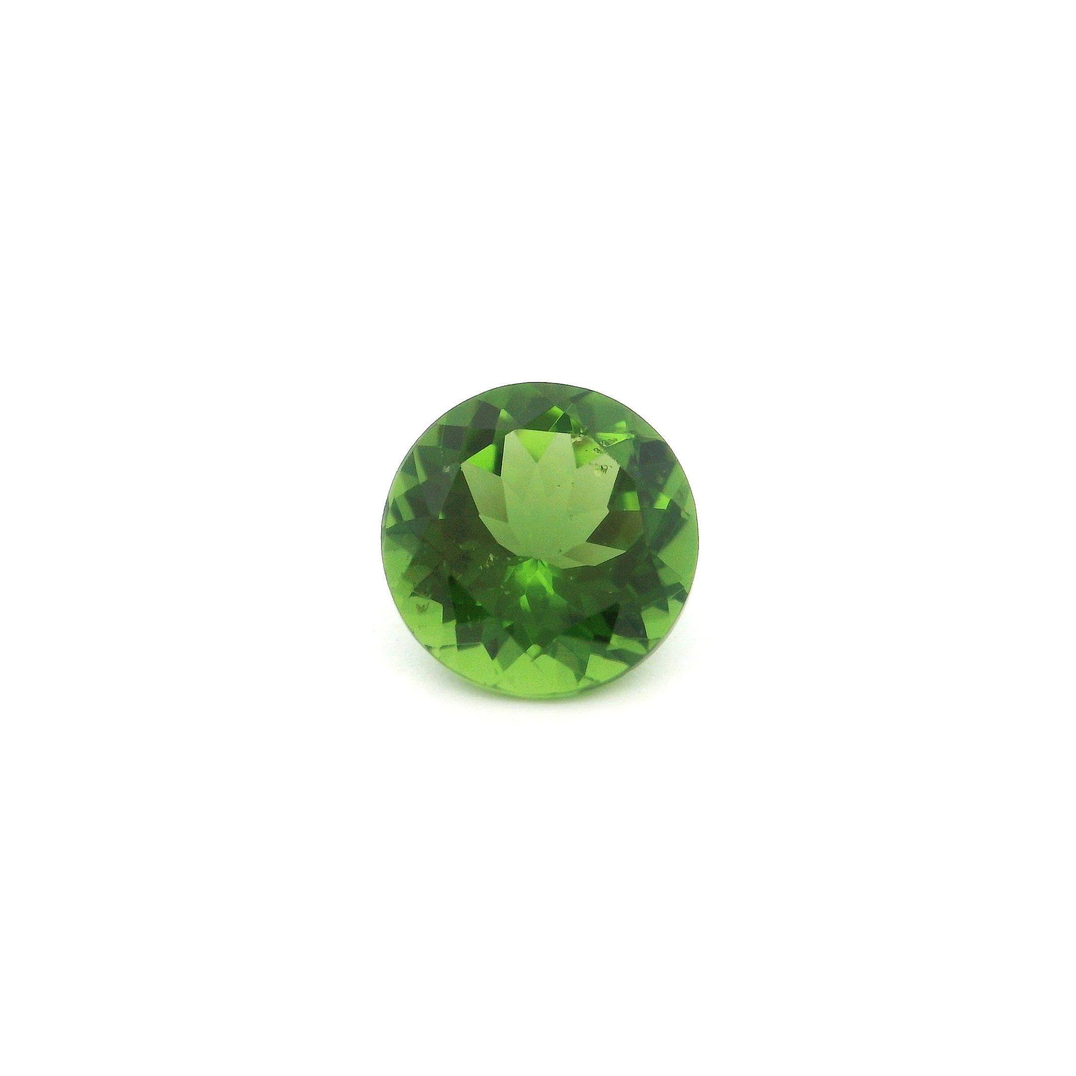 Turmalin 1,16 ct, zielony, szlif okrągły