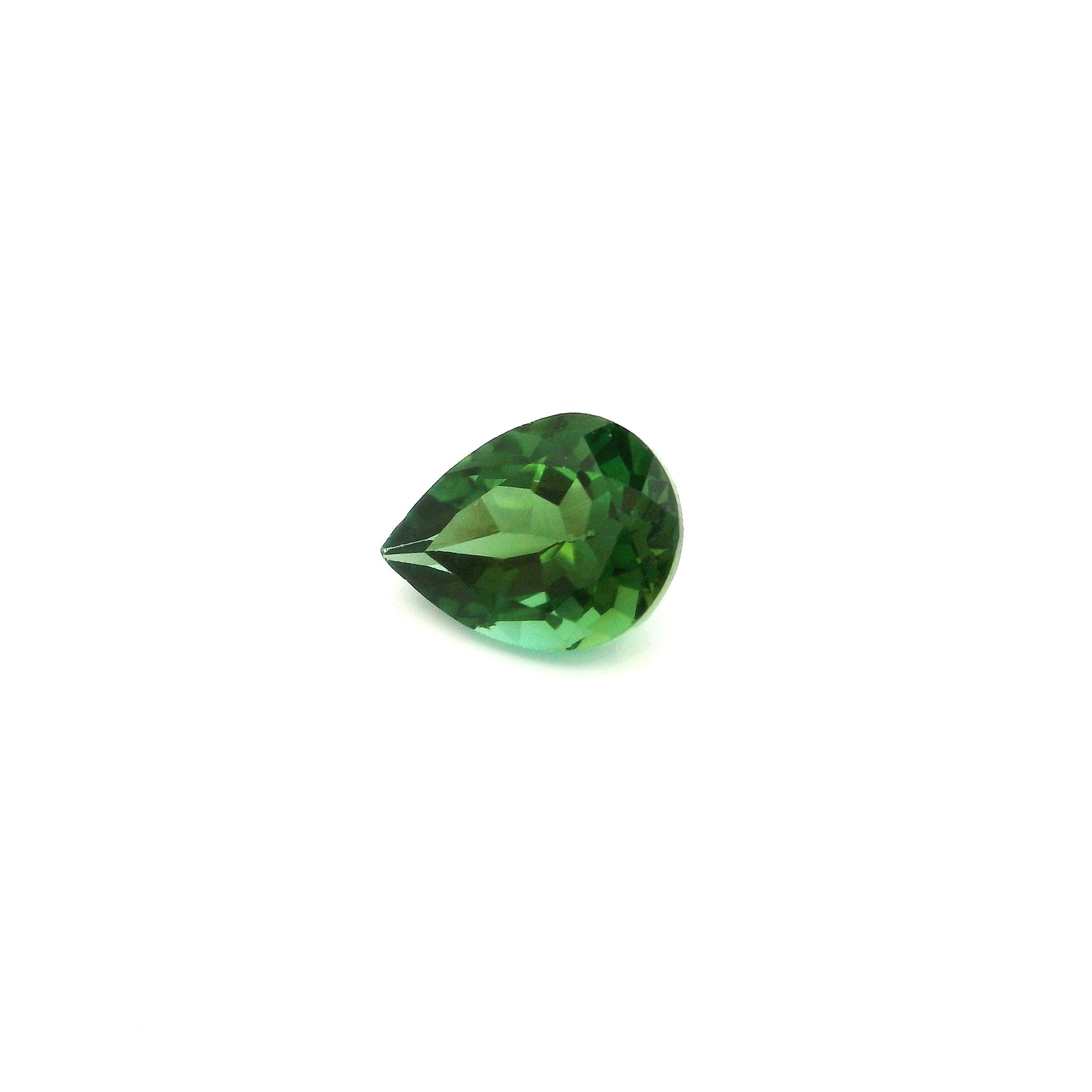 Turmalin 1,28 ct, zielony, szlif gruszka
