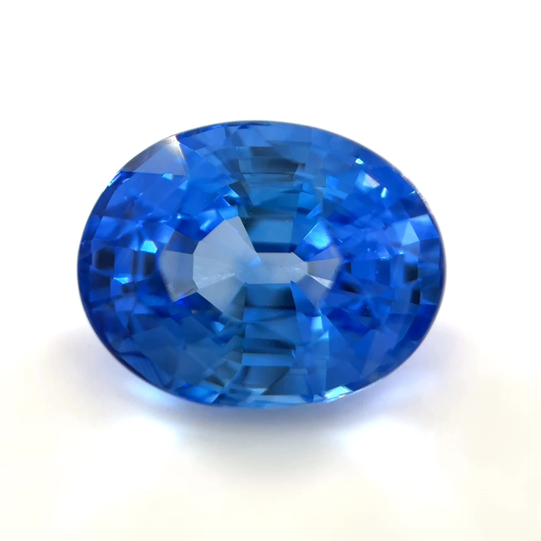 Szafir 2,63 ct, niebieski, szlif owalny
