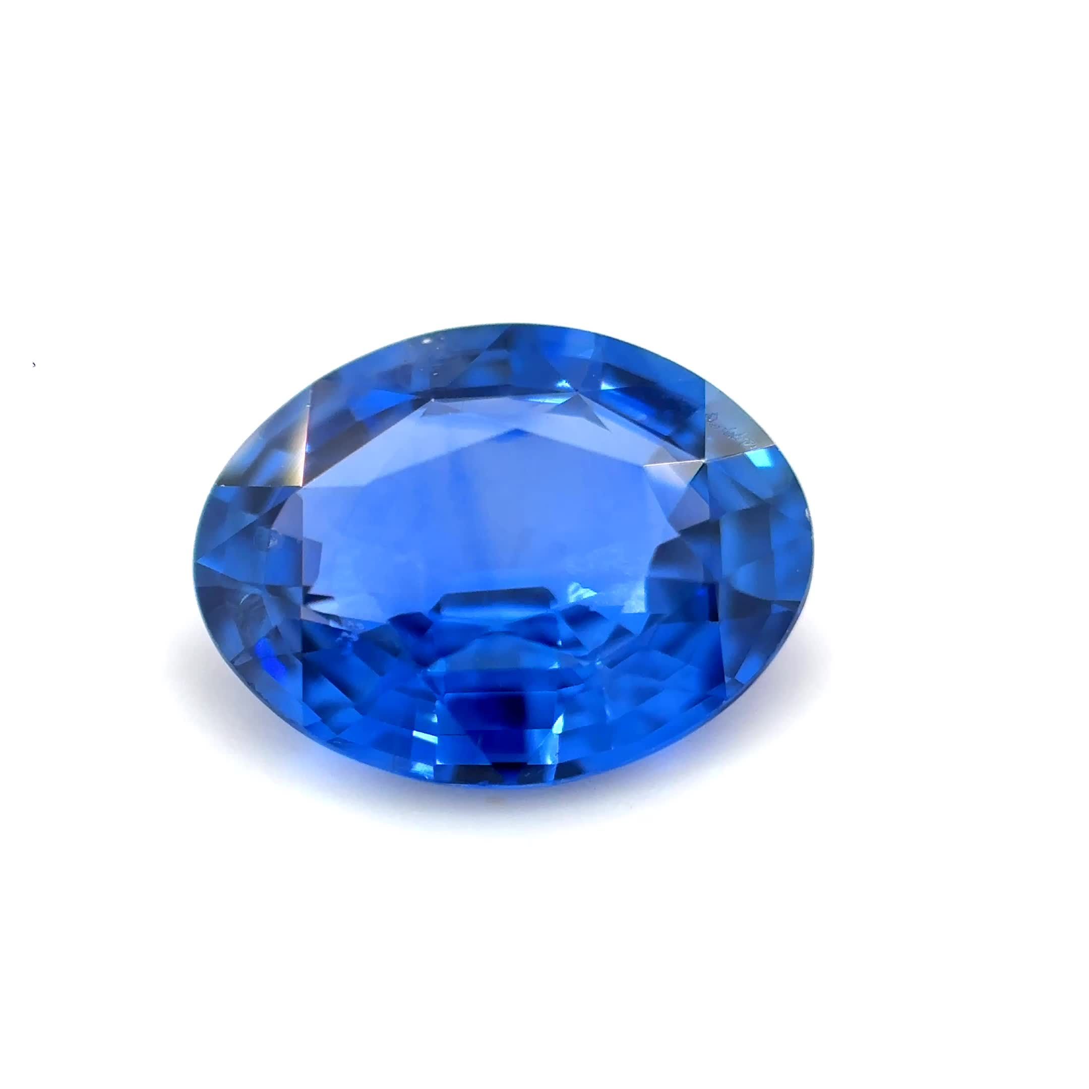 Szafir 1,82 ct, niebieski, szlif owalny