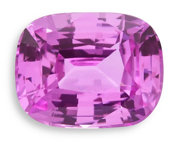 Szafir 1,19 ct, różowy, szlif cushion