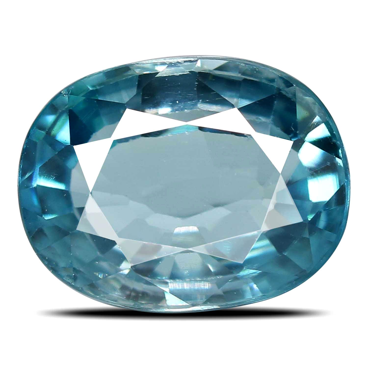 ZIRCON FACETED 4.24ct BLUE MI CAMBODIA NONE