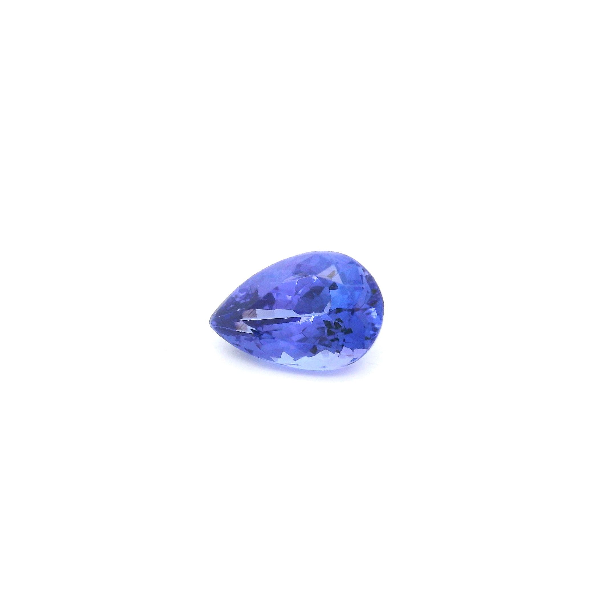 Tanzanit 1,50 ct, niebieski, szlif gruszka