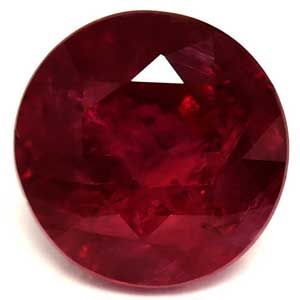 Rubin 1,71 ct, czerwony, szlif okrągły