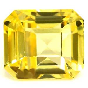 Szafir 1,56 ct, żółty, szlif szmaragdowy