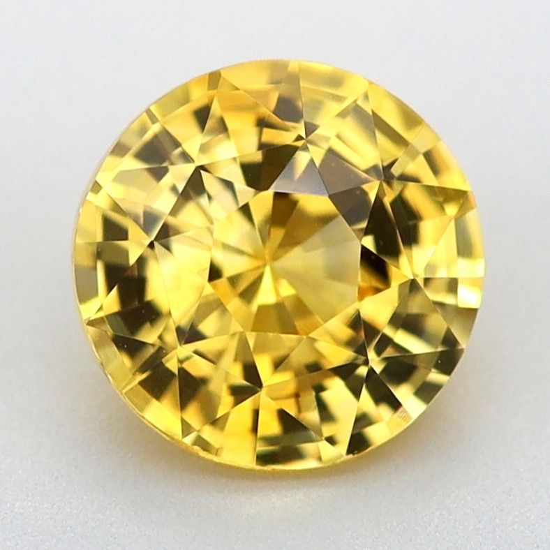 Szafir 1,06 ct, żółty, szlif okrągły