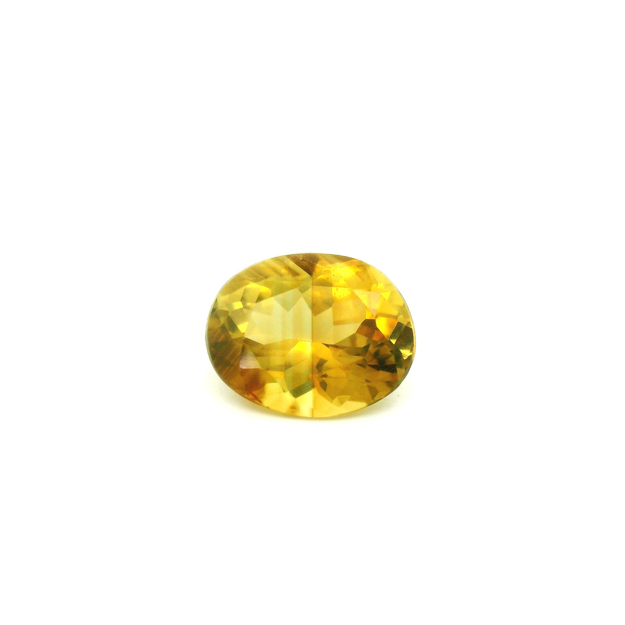 Aleksandryt 1,75 ct, żółty, szlif owalny