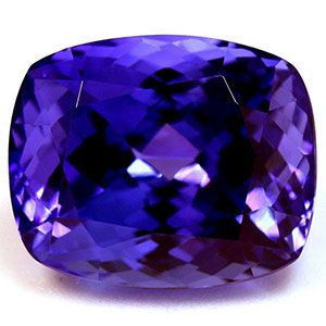 Tanzanit 6,13 ct, niebieski, szlif cushion