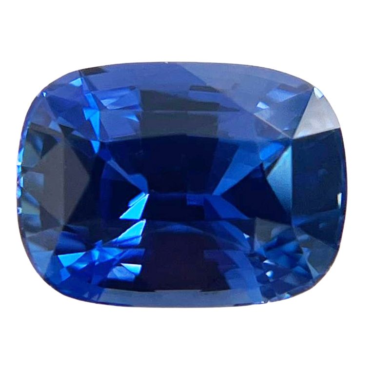 Szafir 3,67 ct, niebieski, szlif cushion