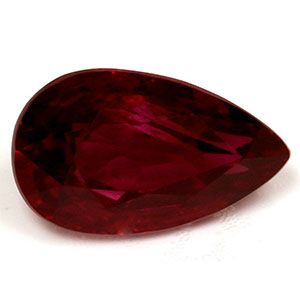 Rubin 2,61 ct, czerwony, szlif gruszka