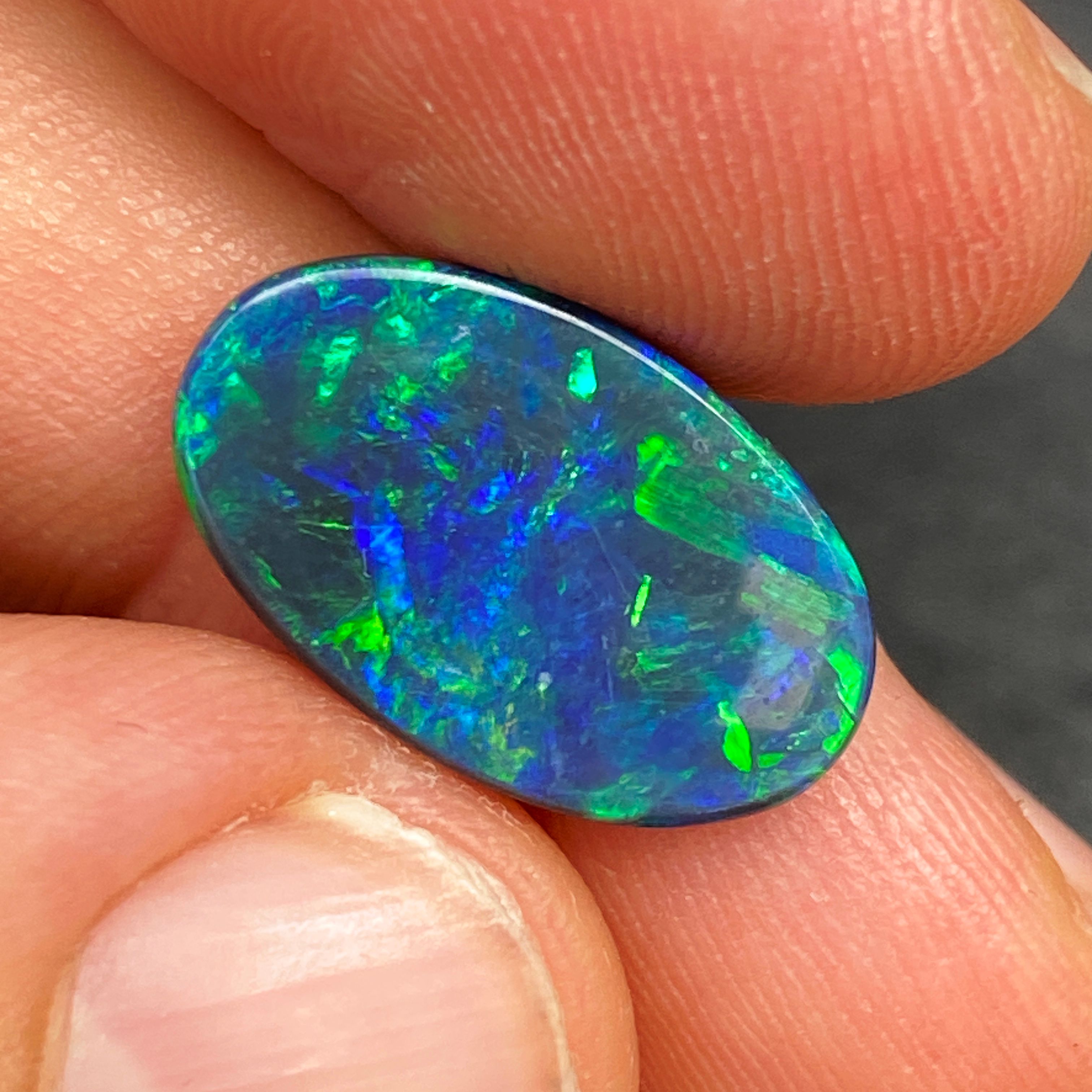 OPAL FACETED 4.36ct BLACK Black EC AUSTRALIA NONE