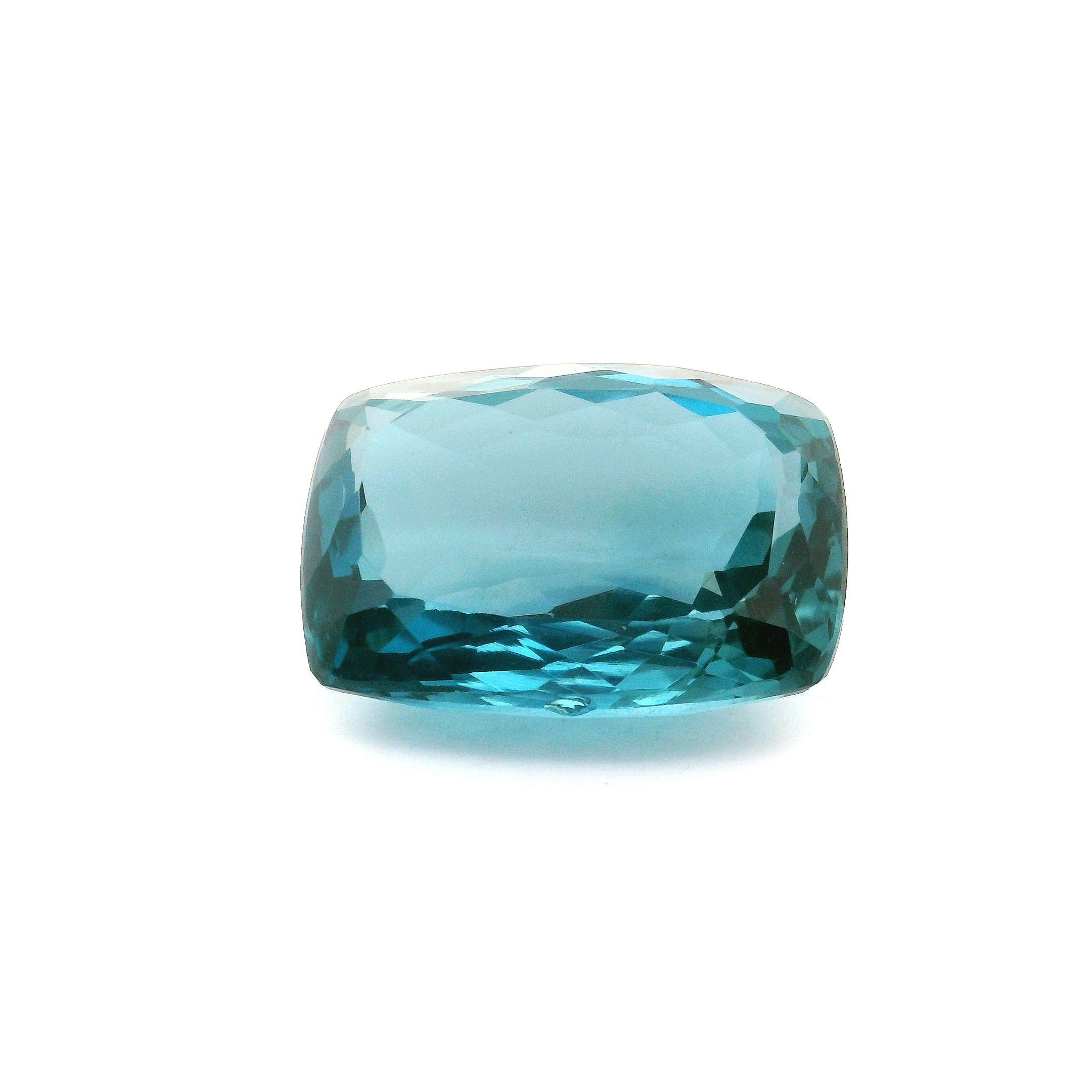 Topaz 19,49 ct, niebieski, szlif cushion