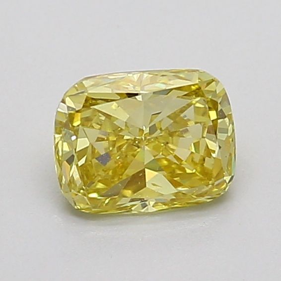0.63 CT Fancy Vivid Yellow CUSHION BRILLIANT