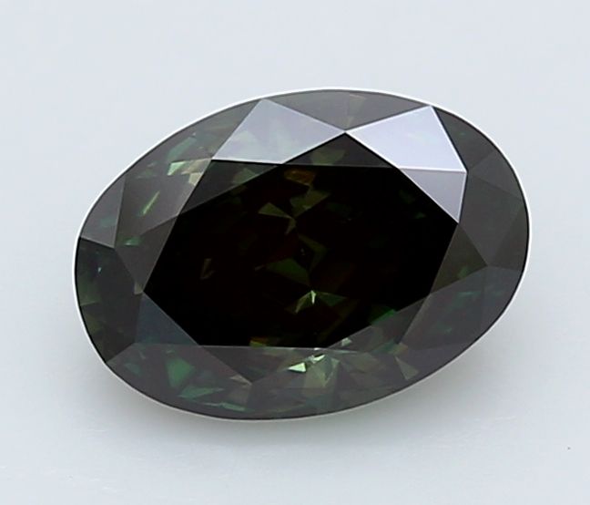 1.36 CT Fancy Deep Green OVAL