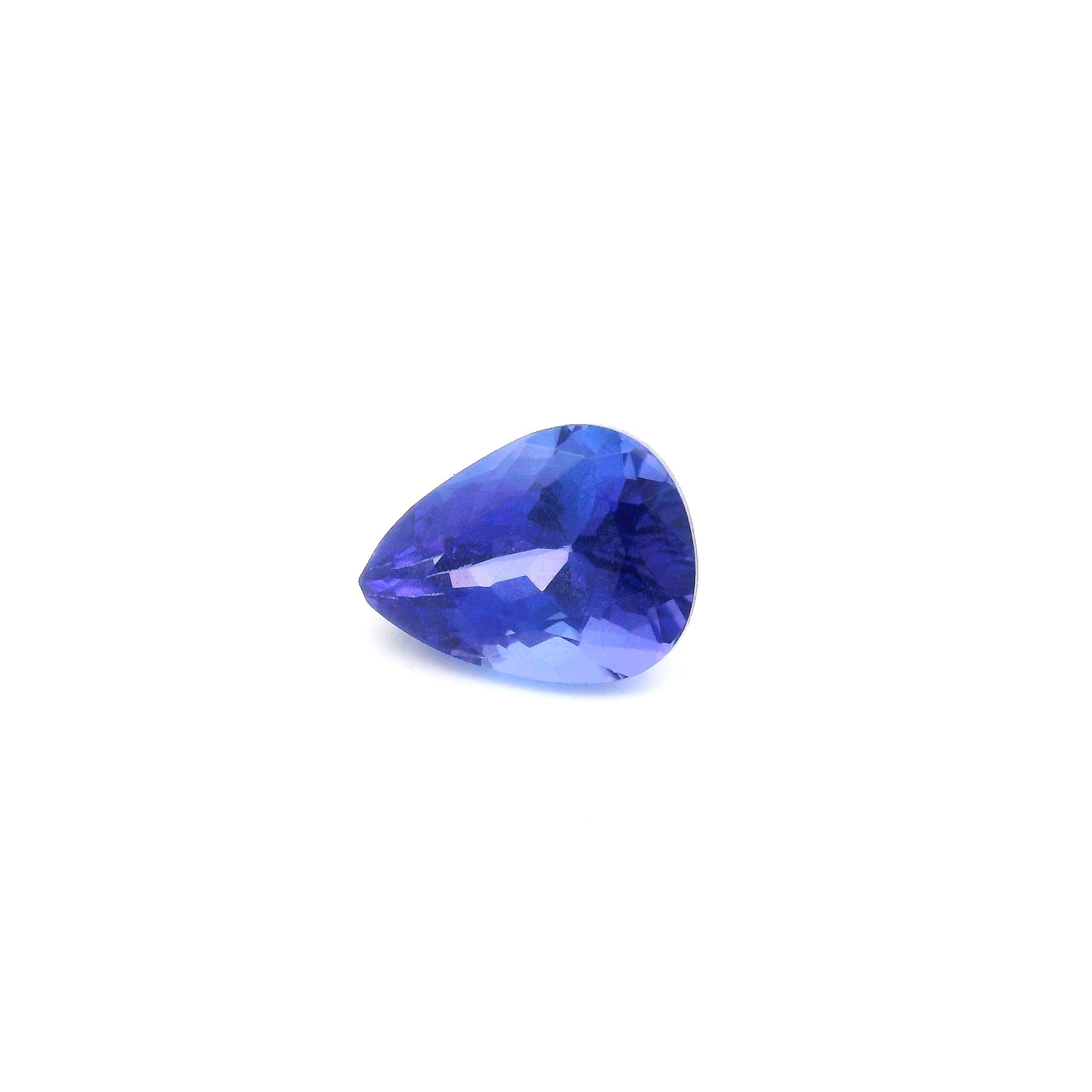 Tanzanit 1,45 ct, niebieski, szlif gruszka