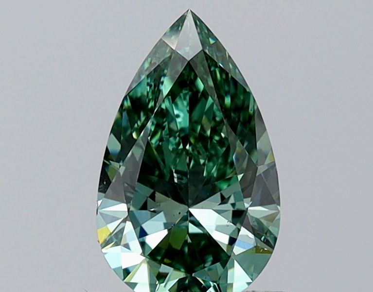 1.0 CT Fancy Vivid Green PEAR