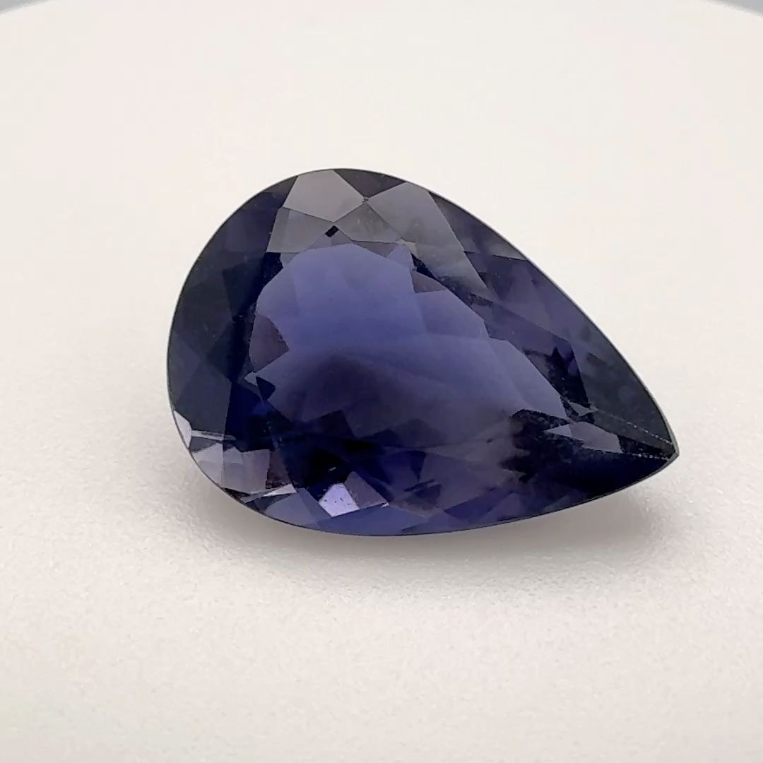 Iolit 3,81 ct, niebieski, szlif gruszka