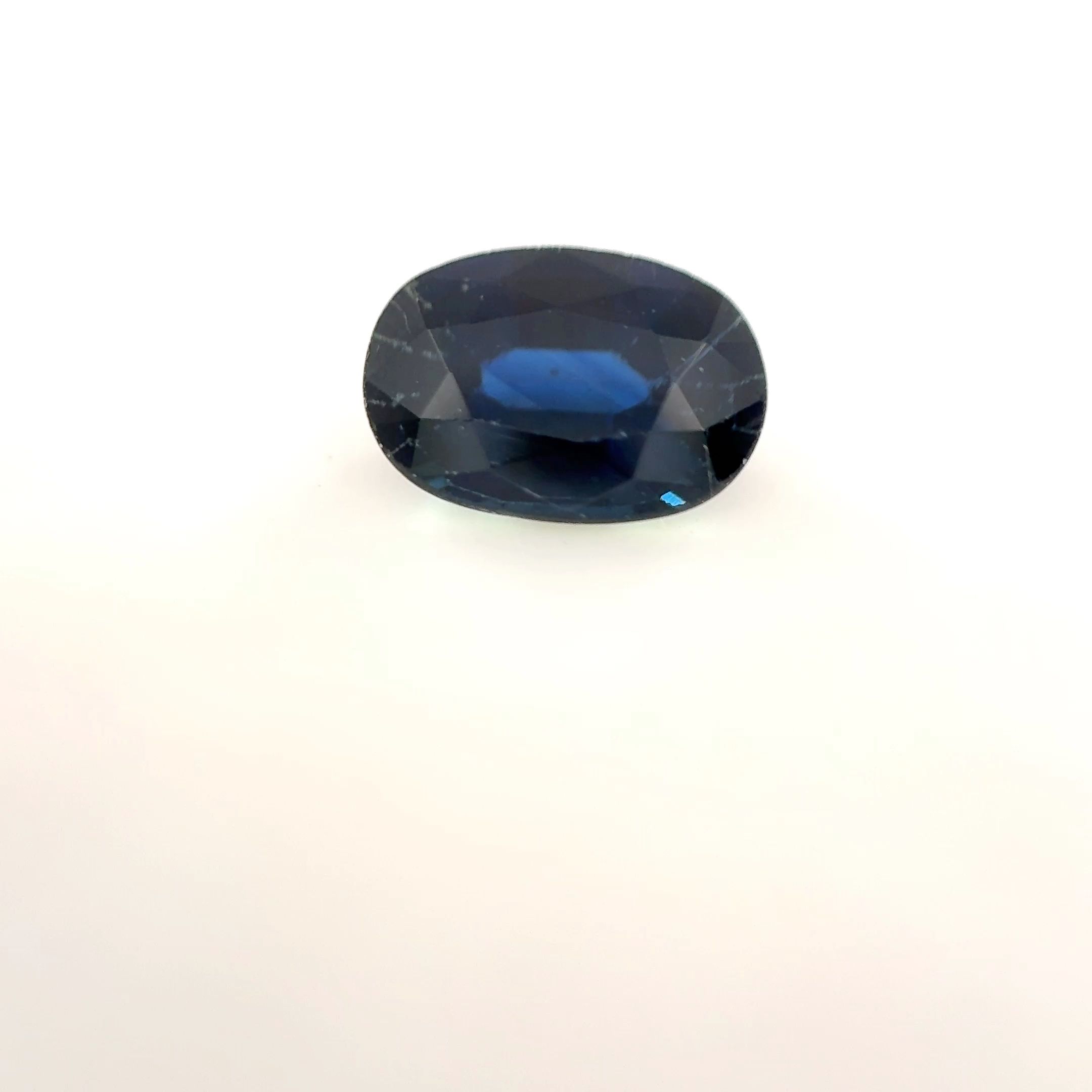 Szafir 1,22 ct, niebieski, szlif owalny