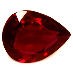 RUBY Pear 0.52ct RED EC FACETED