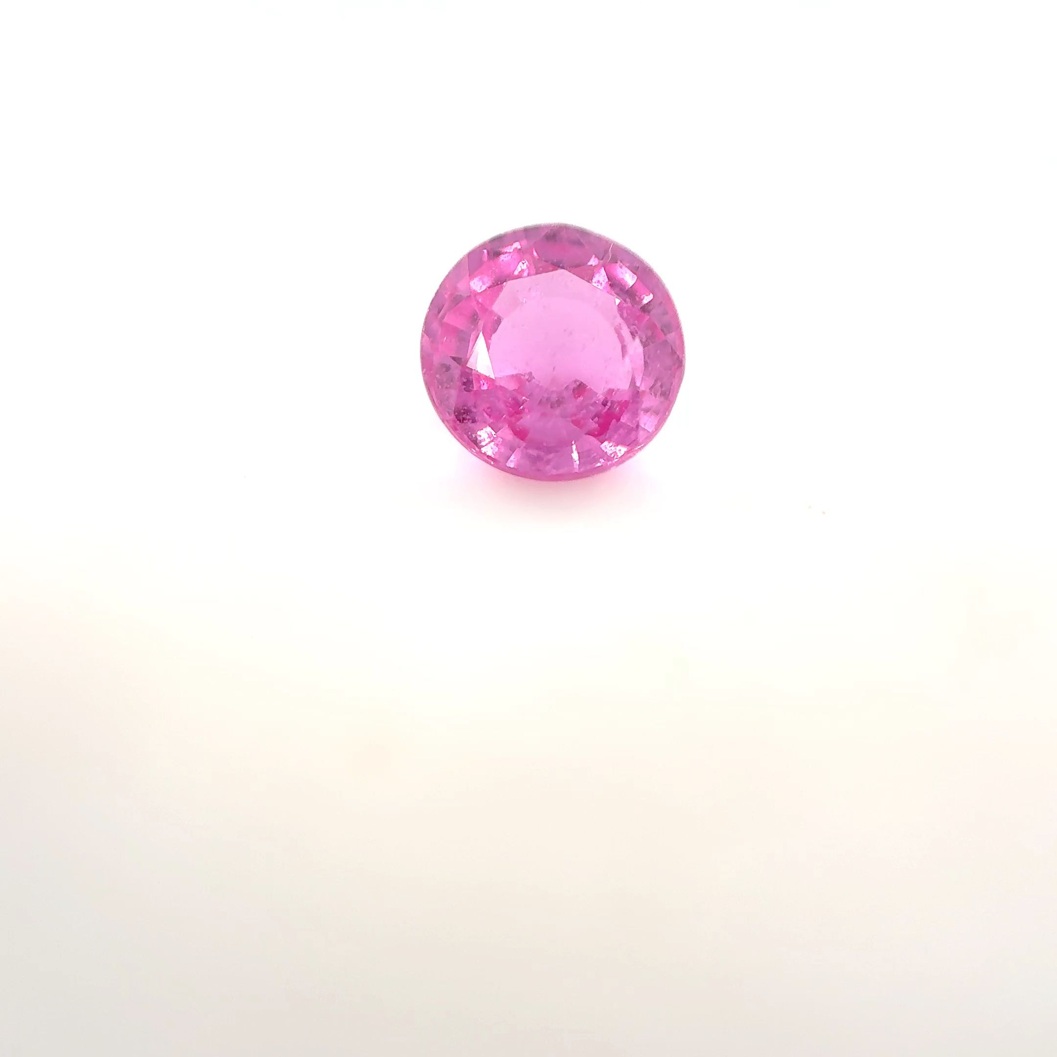 Szafir 1,68 ct, różowy, szlif okrągły