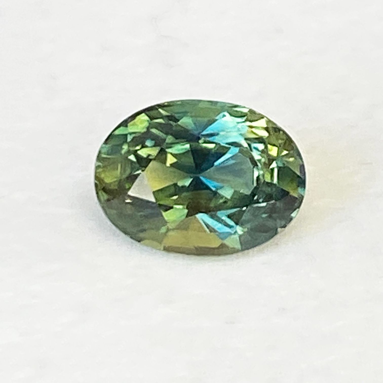 SAPPHIRE FACETED 3.05ct GREEN Blue Green EC MADAGASCAR HEATED