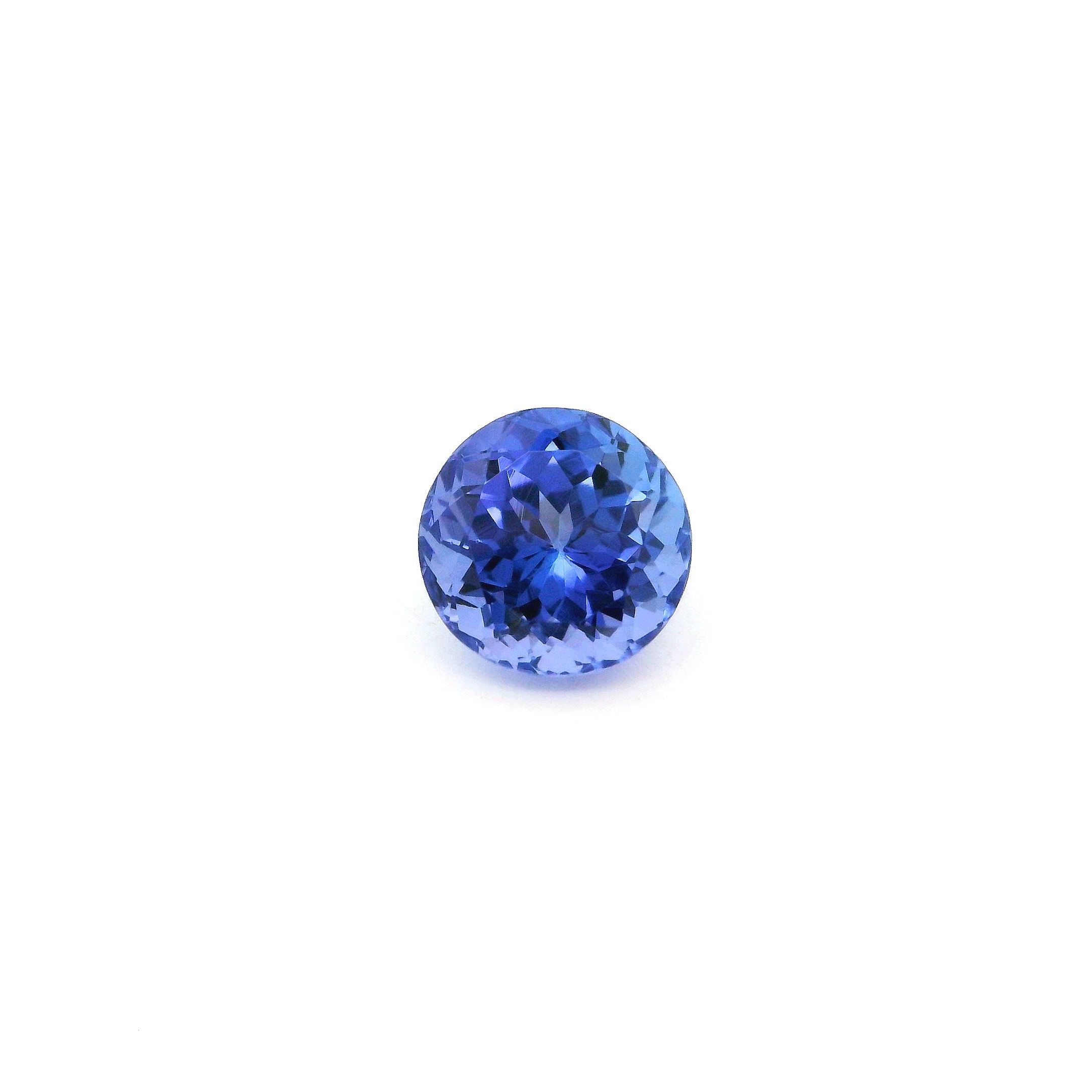 Tanzanit 1,20 ct, niebieski, szlif okrągły