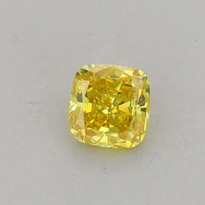 0.28 CT Fancy Vivid Yellow CUSHION BRILLIANT
