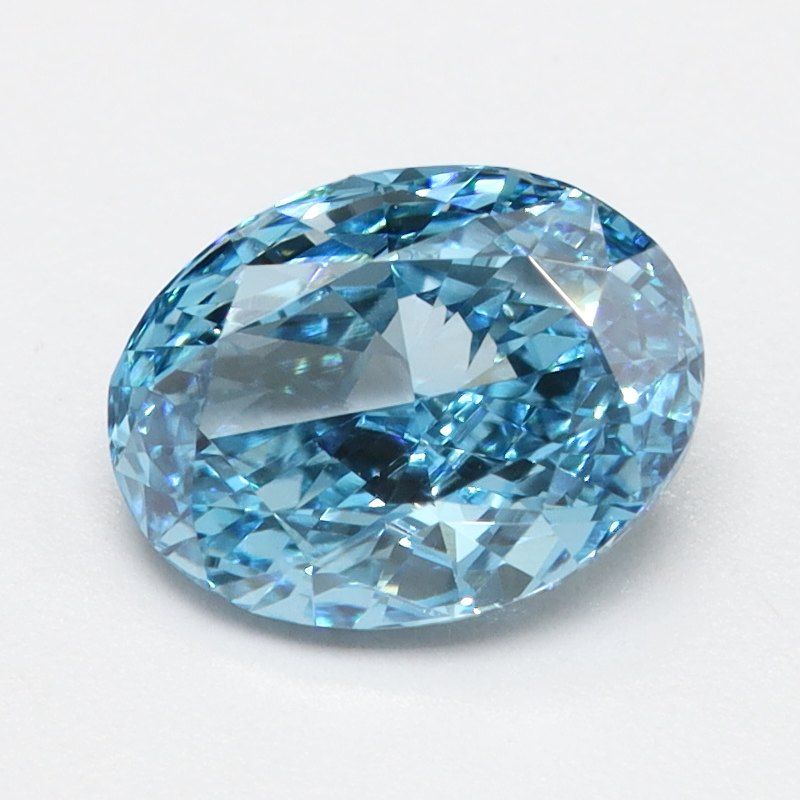 0.58 CT Fancy Vivid Blue OVAL