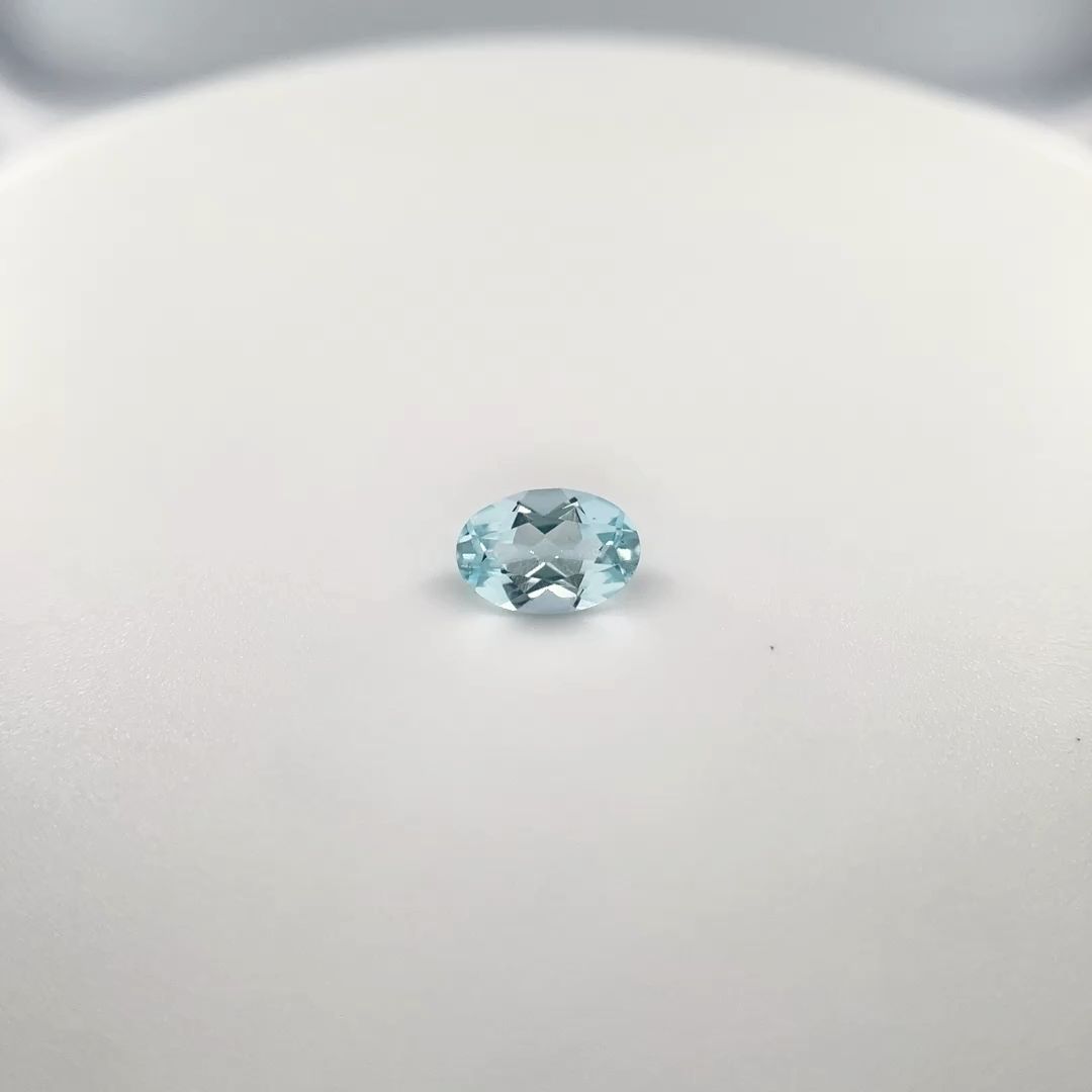 AQUAMARINE FACETED 0.54ct BLUE Light Blue EC BRAZIL NONE